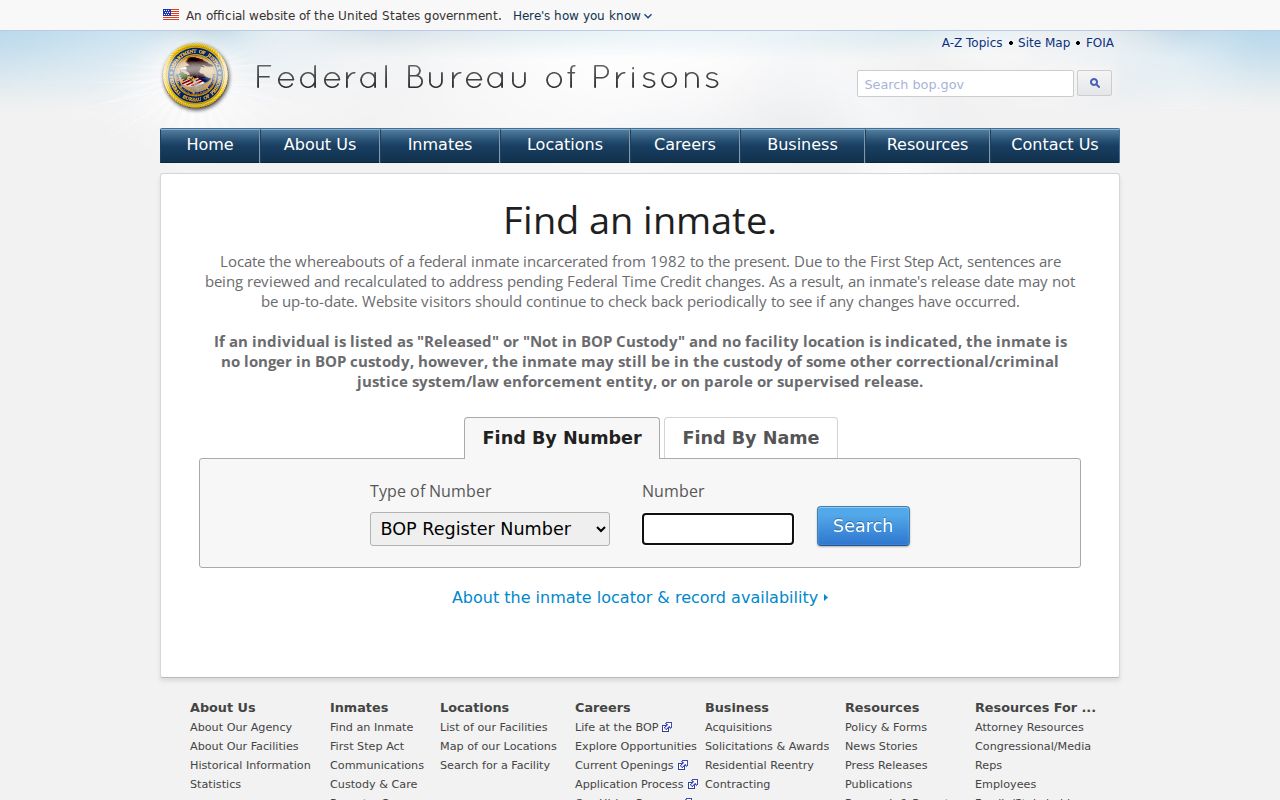 Castle Valley criminal record routing from Grand County to the federal inmate locator