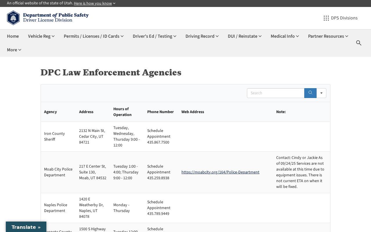 Moab criminal history fingerprint service locations for Grand County