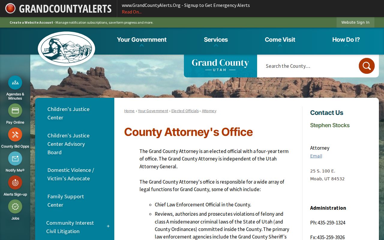 Moab criminal case records and the Grand County Attorney role
